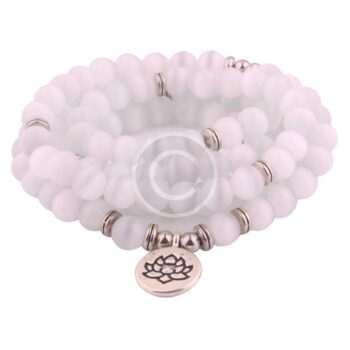 8mm White Cat Eye Bracelet